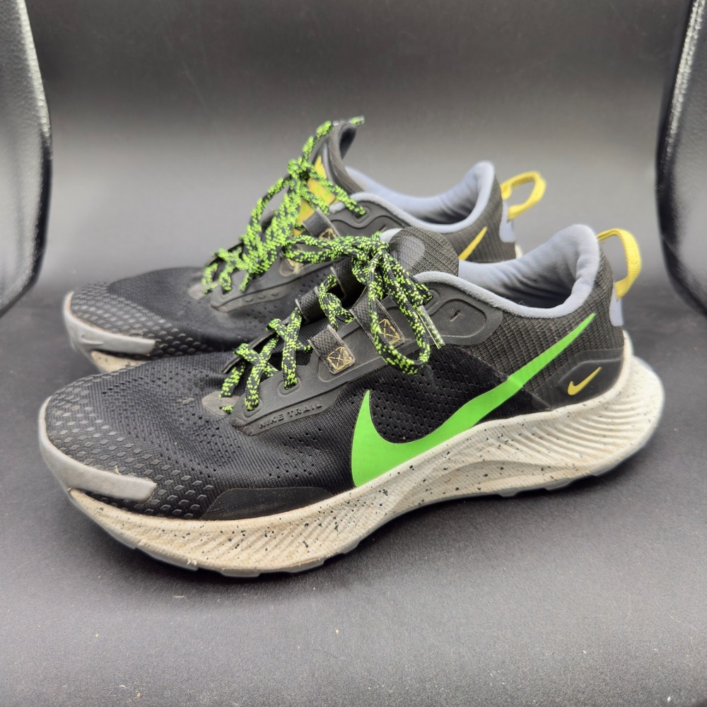 Nike Pegasus Trail 3 Running Shoes Mens 8.5 Black Green DA8697-004